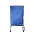 Stainless Steel Hospital Medical Waste Linen Trolley Mobile Nursing Laundry Carts Three Layers